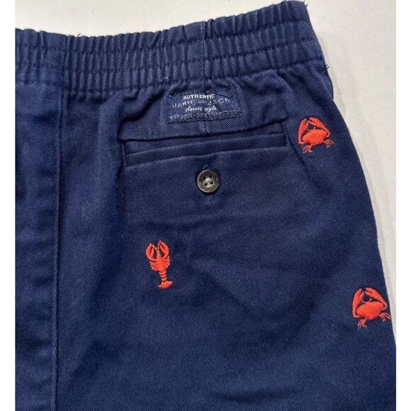 Janie And Jack Boys Size 18-24 Month Navy Blue Lobster Crab Print Shorts Coastal - Picture 7 of 8